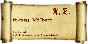 Micsey Róbert névjegykártya