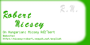 robert micsey business card